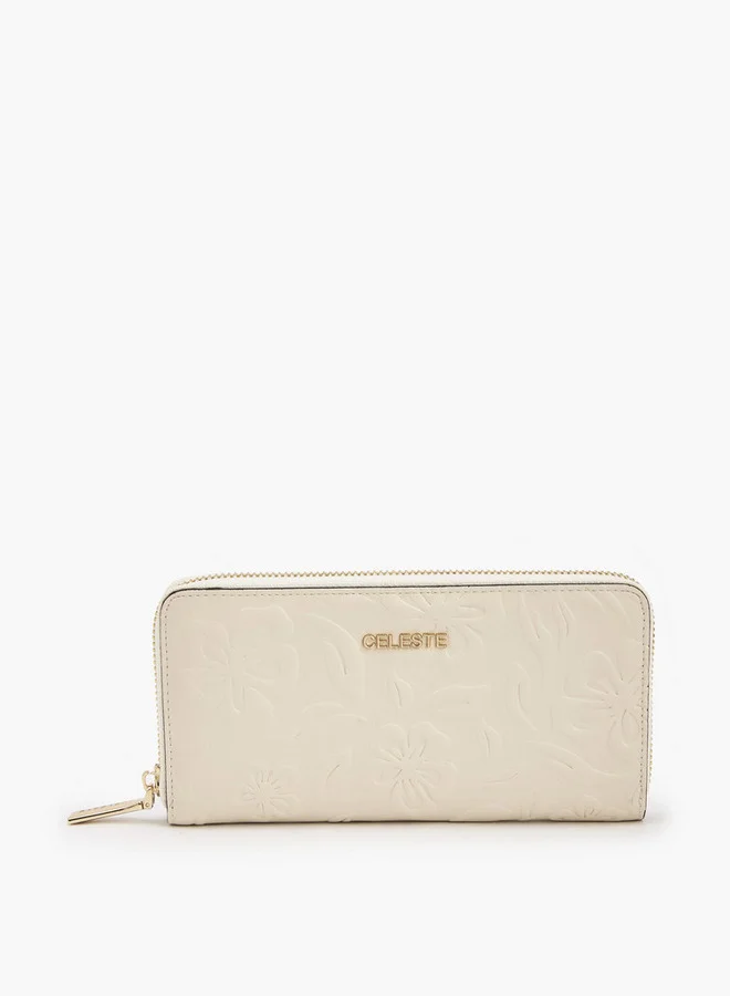 سيليست Floral Embossed Zip Around Wallet